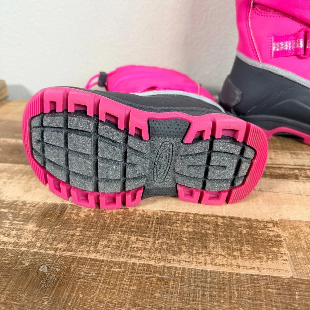 Keen Snow Troll Waterproof Insulated Winter Boots Toddler Girls Size 8 Pink Gray